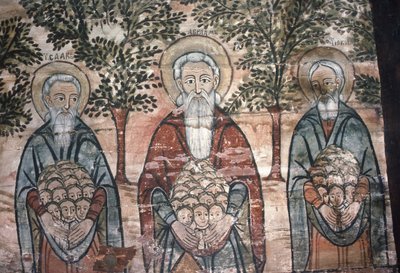 أرواح في الجنة ، لوحة جدارية ، كنيسة على التل ، 1782 بواسطة المدرسة الرومانية