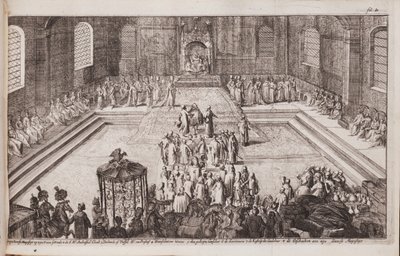 مشهد في البلاط الملكي للقيصر الكسيس ميخائيلوفيتش ، 1677 بواسطة Romeyn de Hooghe