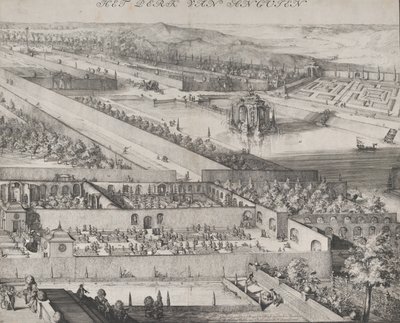 تفاصيل المنتزه في النصف الأيمن من Enghien ، 1685. بواسطة Romeyn de Hooghe