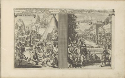 الأطباء في Arclada. حلق اليسوعي من قبل مسؤول حصيلة في جولكوندا Guerisons infames des Arclades / Rude Healings // Roi de Golconde ، Douane ، إلخ / Toll ، en Cases (العنوان على الكائن) Les Indes Orientales et Occidentales et autres بواسطة Romeyn de Hooghe
