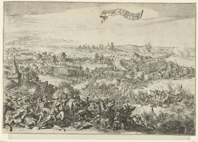 معركة سنيف ، 1674 Attacque غاضب جدًا يتحول إلى Bataille بين Leegers of the Geallie. en der Fransen (العنوان على الكائن) وصف الهجوم الغاضب للفرنسيين ، على باجاجي من جيش الحلفاء: يتحول إلى sc بواسطة رومين دي هوج (منسوب إلى)