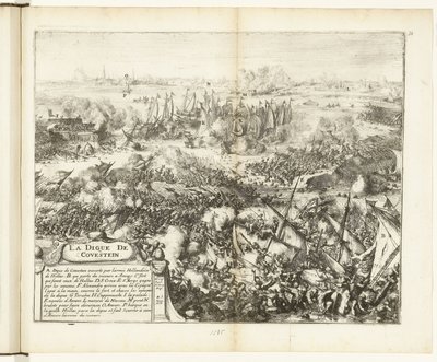 معركة سد Kauwenstein 1585 La digue de Covestein (العنوان على الكائن) Guerres de Flandres (عنوان المسلسل) بواسطة Romeyn de Hooghe