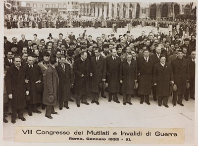 "المؤتمر الثامن لمشوهي الحرب ومعقوهم - روما ، يناير 1933 - 11" (صورة b / w) بواسطة رومولو ديل بابا