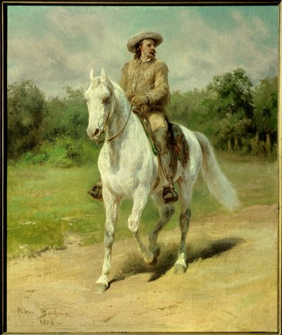 صورة وليام فريدريك كودي (1846-1917) ، المعروف باسم بوفالو بيل ، جندي أمريكي ، مغامر وممثل فارس. لوحة عام 1889 روزا بونور (1822-1899) كودي ، مركز بافالو بيل التاريخي. - صورة ويليام فريدريك كودي (1846-1917) ، نيك بواسطة بينك بونور