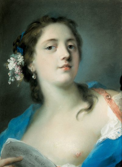 المغنية فاوستينا بوردوني 1697-1781 بنتيجة موسيقية ، ج. 1725 بواسطة روزالبا جيوفانا كاريرا