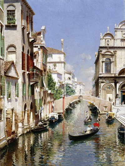 قناة البندقية مع سكولا غراندي دي سان ماركو وكامبو سان جيوفاني إي باولو ، البندقية بواسطة روبنز سانتورو