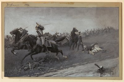 Blücher Unhorsed في Ligny بواسطة روفوس فيرتشايلد زوغباوم