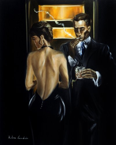 دخان وحرير، 2025 (زيت على قماش) بواسطة روسلانا ليفاندوسكا