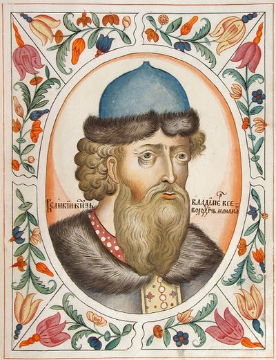 الأمير الكبير فلاديمير الثاني مونوماخ من كييف من كتاب عناوين Tsarskiy titulyarnik Tsars ، 1672 بواسطة سيد الروسي