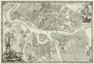 خريطة كتاب بطرسبورغ بمناسبة الذكرى الخمسين لتأسيس سانت بطرسبرغ ، 1753 بواسطة سيد الروسي