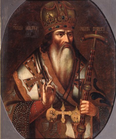 صورة ليواكيم ، بطريرك موسكو 1674-1690 ، نهاية القرن السابع عشر. بواسطة سيد الروسي
