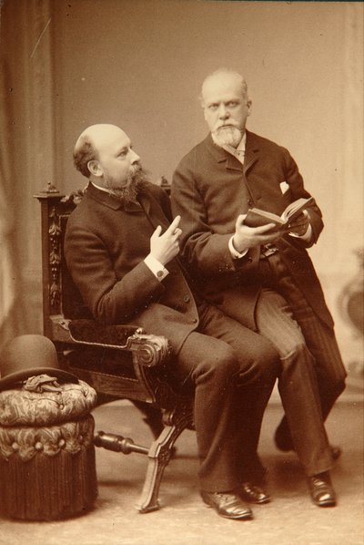 الفنان بافيل فاسيليفيتش شوكوفسكي (1846-1912) المؤرخ ألكسندر أونجين (أوتو) في فايمار. صور الألبومين بواسطة مصور روسي