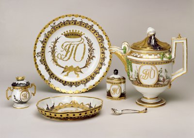 خدمة شاي أورلوف من مصنع الخزف الإمبراطوري ، سانت بطرسبرغ ، c.1765 (الخزف) (انظر أيضًا 74497) بواسطة المدرسة الروسية