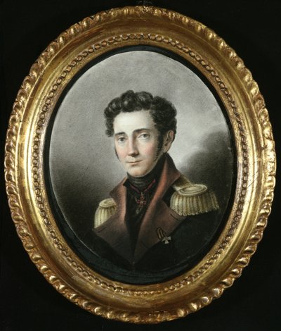 صورة ضابط روسي ، 1818 (مرحاض على ورق) بواسطة المدرسة الروسية