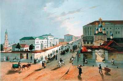 مكتب البريد الإمبراطوري في موسكو ، نقشه أ. مولر ، 1840s بواسطة المدرسة الروسية