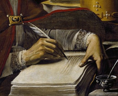 أيدي ، كتابة بقلم ريشة ، تفاصيل Saint Ambrouse ، بقلم Rutilio Manetti (1571-1639) ، زيت على قماش ، 67x89 سم بواسطة راتيليو مانيتي