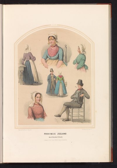 الزي التقليدي لنورد بيفيلاند في زيلاند ، 1857 مقاطعة زيلاند. Noord Beveland (Island) / XVIII (العنوان على الكائن) بواسطة فالنتين بينغ