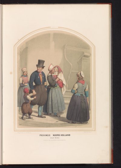 الزي التقليدي لجزيرة ماركن في شمال هولندا ، 1857 مقاطعة شمال هولندا. جزيرة ماركين / XXIX (العنوان على الكائن) بواسطة فالنتين بينغ