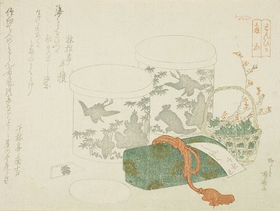 زوج من الصناديق وصندوق الرسائل وأزهار البرقوق بواسطة Ryuryukyo Shinsai