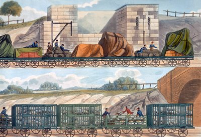 قطارات على سكة حديد ليفربول ومانشستر ، 1832-1833 بواسطة SG هيوز