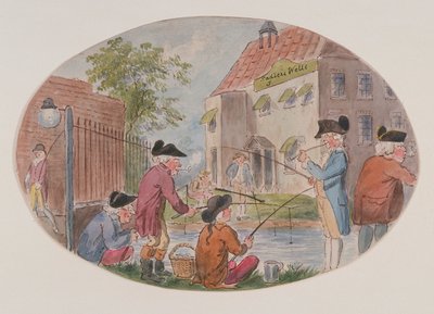 منظر للصيادين مقابل مسرح سادلر ويلز. فينسبري ، إيسلينجتون ، لندن ، c1800 بواسطة إس وودوارد