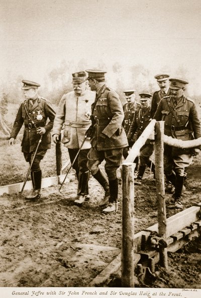 الجنرال جوفر مع السير جون فرنش والسير دوجلاس هيج في الجبهة ، 1914-1919 بواسطة S. d A. التصوير الفوتوغرافي