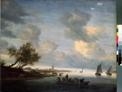 فيري أ أرنهيم (فيري أت أرنهيم) (باي بيس). لوحة سالومون جاكوبس (جاكوب) فان رويسديل (رويسدايل) (1600 أو 1603-1670). Huile sur bois ، 89 × 116 سم بواسطة Salomon van Ruisdael أو Ruysdael