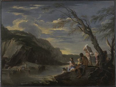 منظر طبيعي مع حمامات ، ج .1660 بواسطة سلفاتور روزا