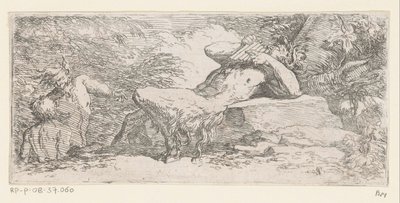 الساتير مع عموم الفلوت Tritons and River Gods (عنوان السلسلة) بواسطة سلفاتور روزا