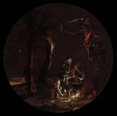 مشاهد من السحر: المساء، حوالي 1645-1649 (زيت على قماش) بواسطة سلفاتور روزا