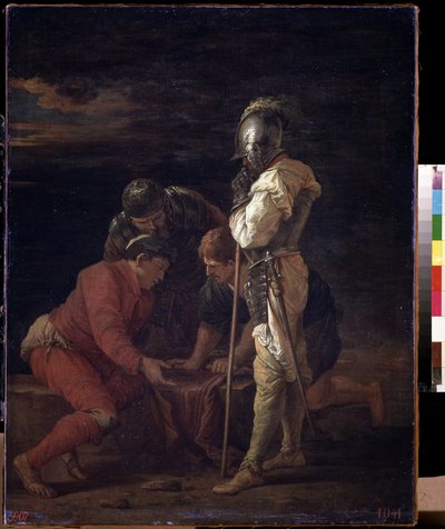 الجنود يلعبون النرد. لوحة لسلفاتور (سالفاتور) روزا (1615-1673) ، حوالي 1656 ، الفن الإيطالي (نابولي) ، فن الباروك. State A. متحف بوشكين للفنون الجميلة ، موسكو. بواسطة سلفاتور روزا