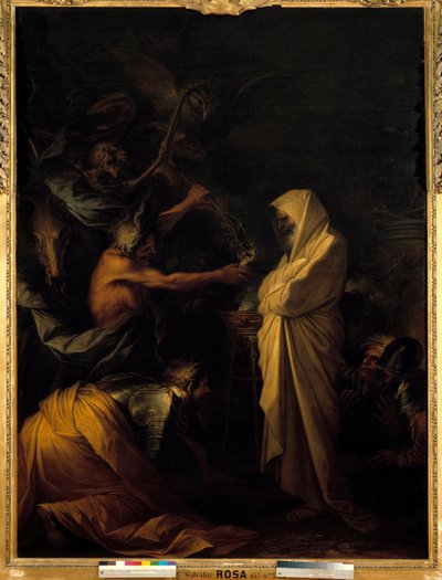 ظل صموئيل يظهر في شاول عند Pythonisse of Endor لوحة سالفاتور (سالفاتور) روزا (1615-1673) حوالي 1668 صن. 2،73 × 1،93 م بواسطة سلفاتور روزا