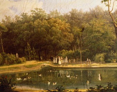 بركة السمك في Real Bosco (Royal Wood) of Portici ، بواسطة Salvatore Fergola (1799-1877) بواسطة سالفاتور فيرغولا