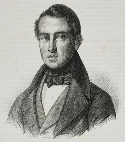 صورة لكارلو ميلي (1792-1841) ، مطبوعة حجرية لسلفاتور بوليا من بوليوراما بيتوريسكو ، رقم 15 ، 20 نوفمبر بواسطة سلفاتور بوليا
