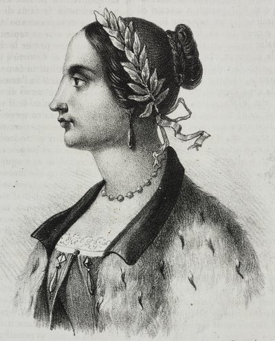صورة لورا باسي فيراتي (1711-1778) ، عالمة فيزياء وأكاديمية إيطالية ، مطبوعة على الحجر لسلفاتور بوليا من بوليوراما بيتوريسكو ، 4 ، 4 سبتمبر بواسطة سلفاتور بوليا