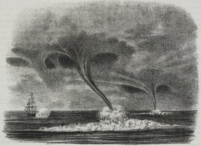 Waterspouts ، الطباعة الحجرية لسلفاتور بوليا من بوليوراما بيتوريسكو ، رقم 48 ، 9 يوليو بواسطة سلفاتور بوليا