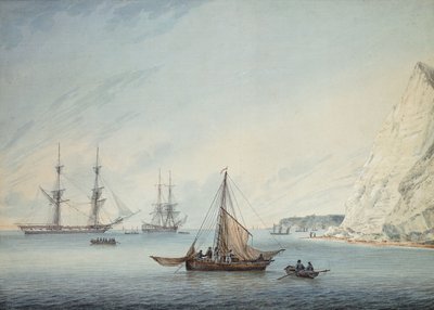الشحن قبالة كليف شكسبير ، 1806 بواسطة صموئيل اتكينز