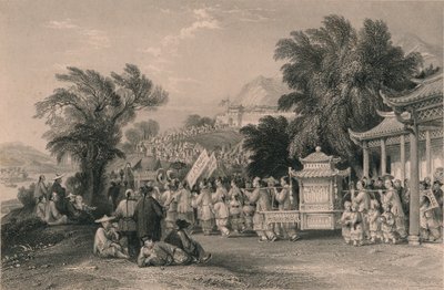 موكب الزواج في Blue-cloud Creek ، Chin-keang-foo ، c1843-1858. بواسطة صموئيل برادشو