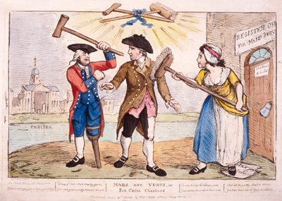 "المريخ والزهرة ، أو السير سيسيل تأديب" ، 1784 بواسطة صموئيل كولينجس