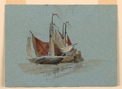 رسم، اسكتشات. قوارب صيادي السمك الشراعية، 1872 بواسطة صموئيل كولمان