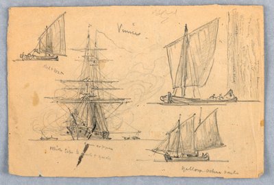 رسم، اسكتشات. سفن، البندقية، إيطاليا، أكتوبر، 1872 بواسطة صموئيل كولمان
