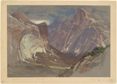 Half Dome and Royal Arches ، Yosemite ، من Glacier Point (w - c & gouache على ورق رمادي) بواسطة صموئيل كولمان