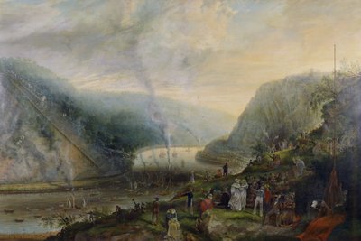 The Ceremony of Laying the Foundation Stone of the Clifton Suspension Bridge بواسطة صموئيل كولمان
