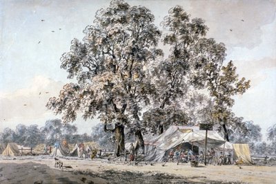 معسكر الجيش في هايد بارك ، لندن ، c1780. بواسطة صموئيل هيرونيموس جريم