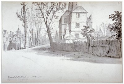 منظر للجزء العلوي من شارع St Marylebone High Street ولندن ، 1772 بواسطة صموئيل هيرونيموس جريم