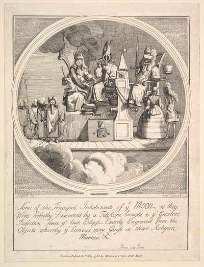 بعض السكان الرئيسيين للقمر ، كما تم اكتشافهم بشكل مثالي من قبل ... ، 1 مايو 1788. بواسطة صموئيل أيرلندا