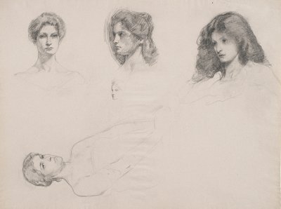 رسم تخطيطي للرؤوس النسائية بواسطة صموئيل ايشام