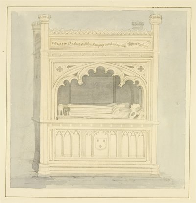 نصب تذكاري لـ William Canynges في St Mary Redcliffe (قلم رصاص وألوان مائية على ورق) بواسطة صموئيل جاكسون