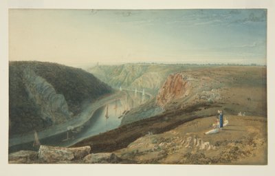 مضيق أفون من بالقرب من مرصد كليفتون ، حوالي عام 1825 (ألوان مائية ولون جسم على ورق) بواسطة صموئيل جاكسون