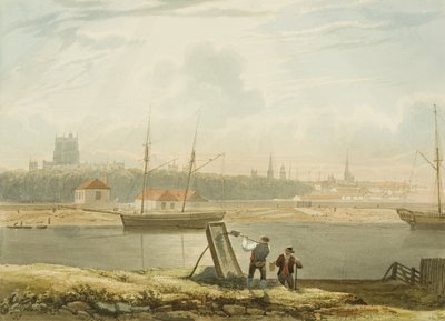 عرض عبر المرفأ العائم مع الكاتدرائية وكنائس المدينة ، ج. 1825 بواسطة صموئيل جاكسون